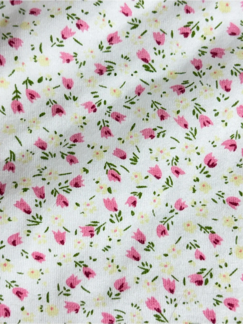 Anthropologie Blouse Dainty Pink Floral Print Ruffle Long Sleeve Blouse Large